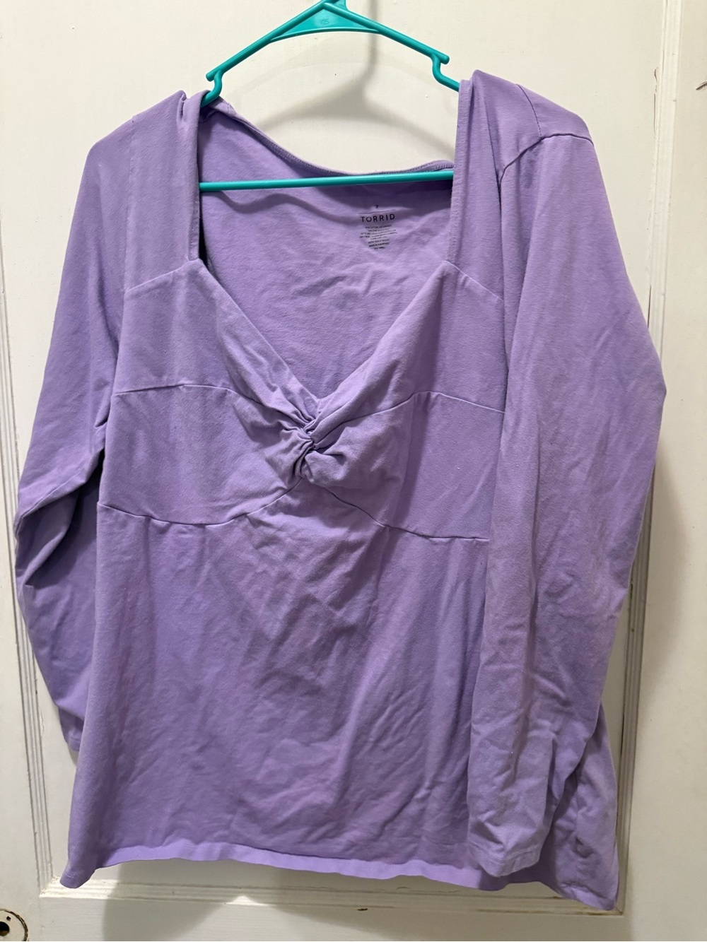 torrid Lavender Twist-Front Long Sleeve Top